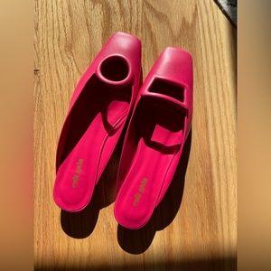 Cult Gaia Manu Mules Hot Pink